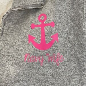 Jerzees NuBlend Navy Wife Quarter-Zip Sweatshirt M